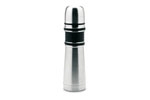 Seattle - Stainless steel thermo flask with rubber grip and shiny metallic finish